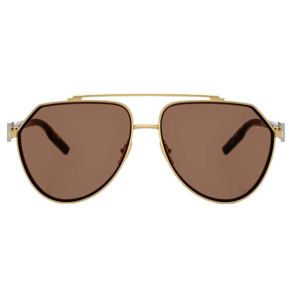 Dolce & Gabbana DG2315 02/73 Gold/Dark Brown Lens Men's 62mm Sunglasses